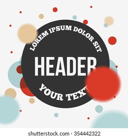 Confetti banner or offer design template. Banner design with header for blank, print design, coupon for web or print. Promo text with confetti. Sale and discounts template. Discount abstract design.