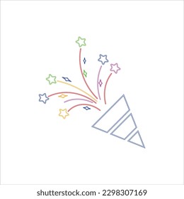 Efecto de cumpleaños de Confetti Vector de neón