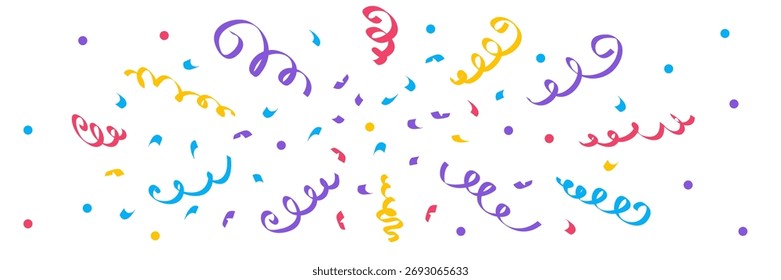 Fondo simple del cumpleaños del confeti. Los colores del carnaval que caen los Elementos de papel aislados, celebran las cintas del partido, Diseño gráfico del Vector de la explosión del confeti
