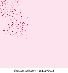 Confetti Birthday. Tiny Heart Illustration. Decoration Random. Vector Birthday. Valentine Design. Love Template. Wedding Random. Card Print. Frame Birthday.