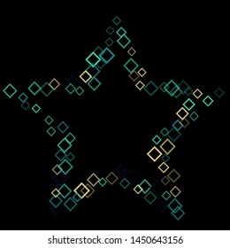 Confetti border minimal geometric cover template of isolated elements. Star shaped geometric template confetti border. Used as print, card, backdrop, template, texture, background, wallpaper, banner