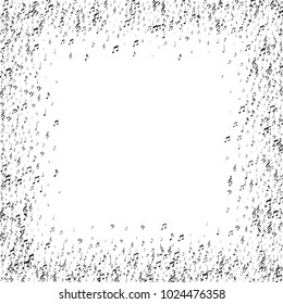 Confetti Border of Vector Music Icons. Dance Party Poster Pattern Design. Symphony Motif Texture. Flyer Print Design Background.