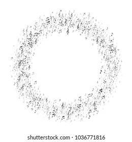 Confetti Border of Vector Music Icons. Classic Concert Poster Pattern Design. Piano Motif Texture. Flyer Print Design Pattern.