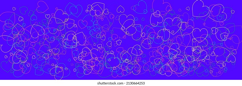Confetti Bright Colorful Purple Love Style. Hearts Green Neon Modern Art Pattern. Rainbow Party White Pink Violet Art Illustration. Red Blue Vector Transparent Multicolor Romantic Background.