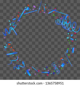Confetti. Bright colorful vector sparkly confetti, isolated on a transparent background.Element design. Holiday background for postcard, banner, poster, cover design.