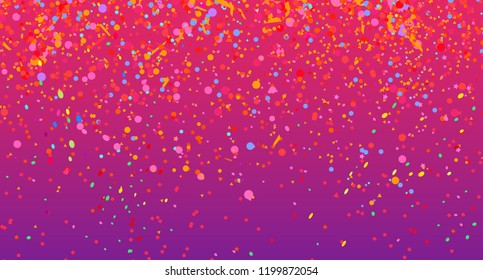 Confetti. Bright explosion. Firework. Texture with colorful glitters. Geometric background. Pattern for work. Print for banners, posters and flyers. Greeting cards. Doodle for design and business