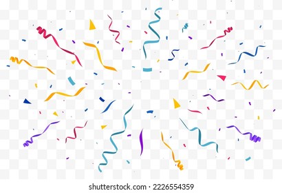 Confetti burst background. Festive backdrop. Party design with colorful confetti. Vector illustration