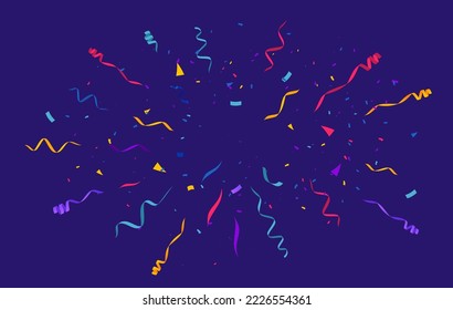 Confetti burst background. Festive backdrop. Party design with colorful confetti. Vector illustration