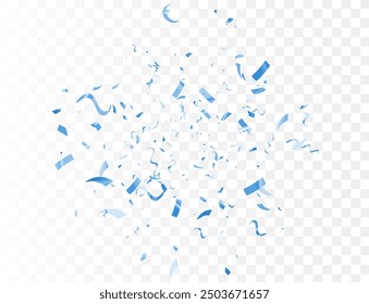 Confetti burst explosion On Transparent Background Color flying ribbons and streamers. Birthday party vector background