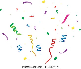 Confetti Burst Isolated. Bright Color Flying Confetti. Vector Illustration