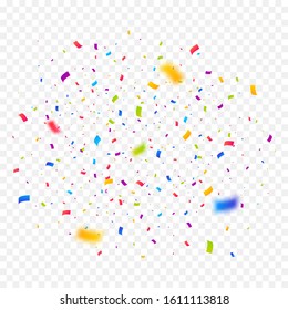 Confetti Burst Vector Illustration. Color Ribbons And Streamers. Birthday Party Background