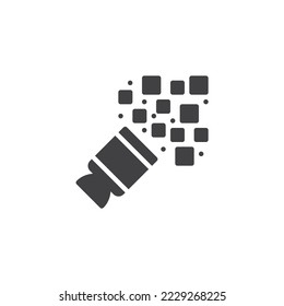 Confetti cannon vector icon. filled flat sign for mobile concept and web design. Confetti popper glyph icon. Symbol, logo illustration. Vector graphics