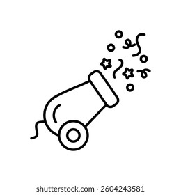 Confetti Cannon vector icon stock illustration