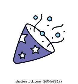Confetti Cap Vector icon stock illustration