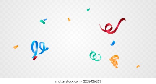 confetti celebration background with colorful ribbons vector illustration