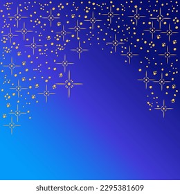Confetti. Celebration background template with konfetti and gald ribbons and stars. Vector illustration