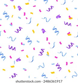 Confetti celebration seamless pattern design.	