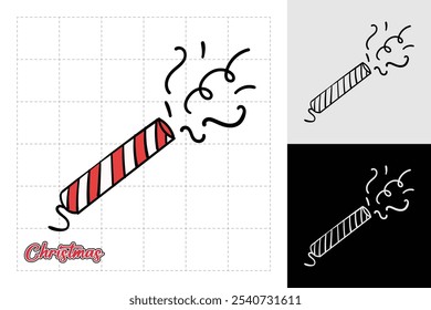 Confetti christmas party doodle element design. Vector illustration