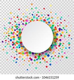 Confetti circle background. Party background Vector illustration.