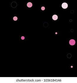 Confetti Circles Isolated on black background. Scattered Falling Circles Rings. Abstract Confetti Background  for holiday decorations, paper packaging, textile design, covers
