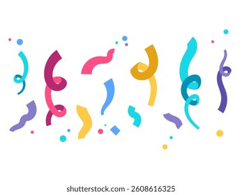 Confetti colorful elements. Vector illustration isolated on white background