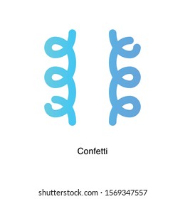 Confetti colorful linear icon vector on white background. Gradiential icon illustration