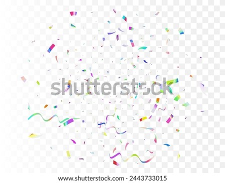 Confetti. Colorful confetti on a transparent background. Festive abstract background. Design element. Vector illustration,eps 10.