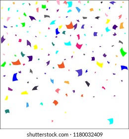 Confetti. Colorful confetti on white background. Holiday festive background. Suitable for postcard background, banner, poster, cover design.Vector.