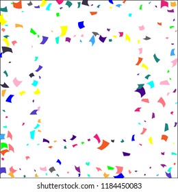 Confetti. Colorful confetti on white background. Holiday festive background. Suitable for postcard background, banner, poster, cover design.Vector.