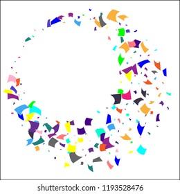 Confetti. Colorful confetti on white background. Holiday festive background. Suitable for postcard background, banner, poster, cover design.Vector.