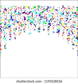 Confetti. Colorful confetti on white background. Holiday festive background. Suitable for postcard background, banner, poster, cover design.Vector.