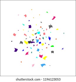 Confetti. Colorful confetti on white background. Holiday festive background. Suitable for postcard background, banner, poster, cover design.Vector.