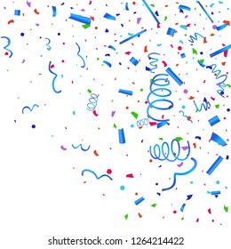 Confetti. Colorful confetti on white background. Festive festive background. Suitable for postcard background, banner, poster, cover design.