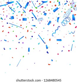 Confetti. Colorful confetti on white background. Festive festive background. Suitable for postcard background, banner, poster, cover design.