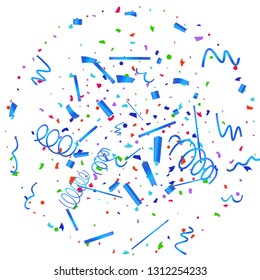 Confetti. Colorful confetti on white background. Festive festive background. Suitable for postcard background, banner, poster, cover design.