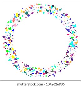 Confetti. Colorful confetti on white background. Holiday festive background. Suitable for postcard background, banner, poster, cover design.Vector.