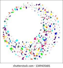 Confetti. Colorful confetti on white background. Holiday festive background. Suitable for postcard background, banner, poster, cover design.Vector.