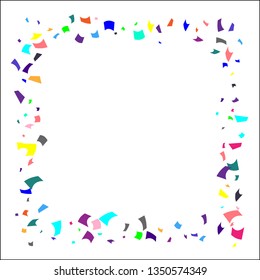 Confetti. Colorful confetti on white background. Holiday festive background. Suitable for postcard background, banner, poster, cover design.Vector.