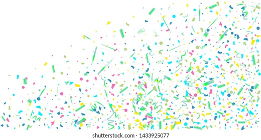Confetti. Colorful confetti on white background. Festive festive background. Suitable for postcard background, banner, poster, cover design.