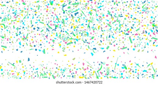 Confetti. Colorful confetti on white background. Festive festive background. Suitable for postcard background, banner, poster, cover design.