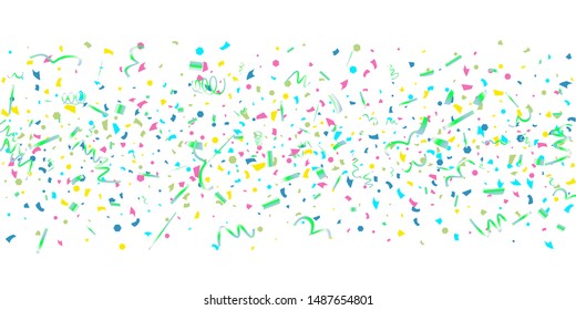 Confetti. Colorful confetti on white background. Festive festive background. Suitable for postcard background, banner, poster, cover design.