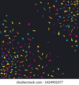 Confetti colorful party background. Diagonal confetti explosion design on black background. Vector illustration