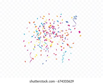 confetti and Colorful ribbons. Vector illustration. concept Celebration background. template with isolated.