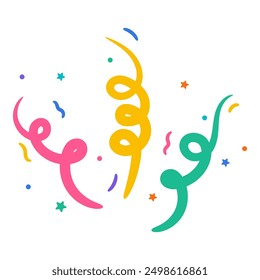 Confetti. colorful rolls of paper isolated on white background