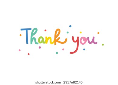 Confetti colorful thank you banner or thank you card