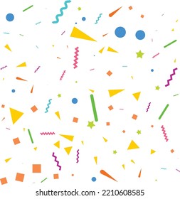 confetti concept design template holiday Happy Day. White Background Celebration Vector illustration.
