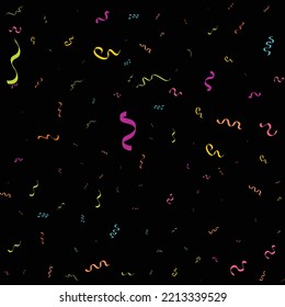 confetti concept design template holiday Happy Day. Black Background Celebration Vector illustration.