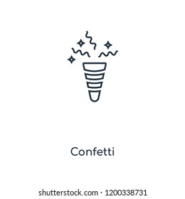 Confetti concept line icon. Linear Confetti concept outline symbol design. This simple element illustration can be used for web and mobile UI/UX.