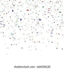 Confetti. Congratulations. Celebration. Isolated on white background. Explosion.