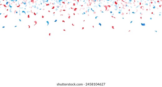 Confetti decoration elements for american independence day. Holiday decoration. Isolated vector design elements.